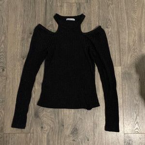 Black cold shoulder top